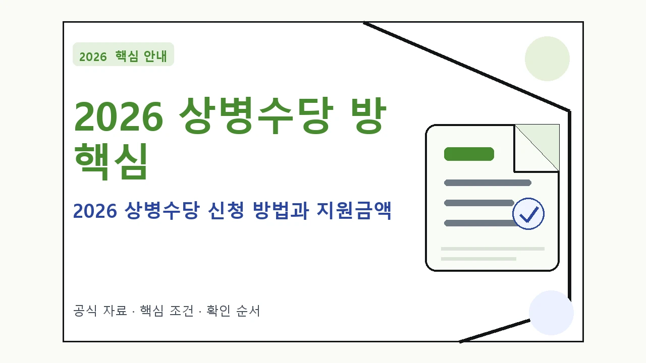 2026 상병수당 신청 방법과 지원금액 핵심 기준을 정리한 안내형 대표 이미지