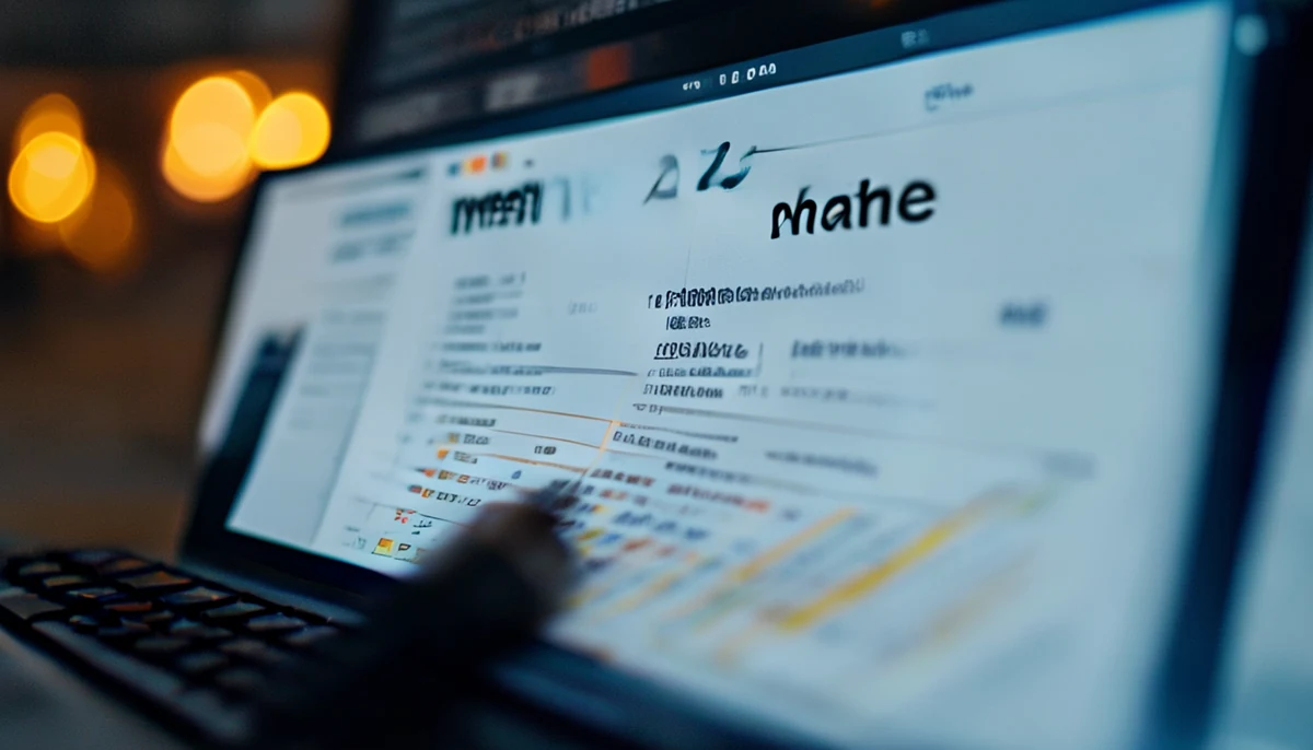 노트북 화면에 'mahe'라는 글자와 함께 양식 페이지가 표시되고 있다.
