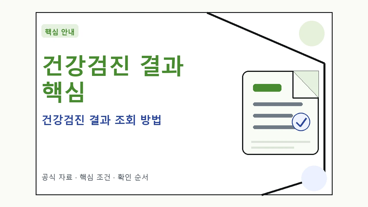 건강검진 결과 조회 방법 핵심 기준을 정리한 안내형 대표 이미지