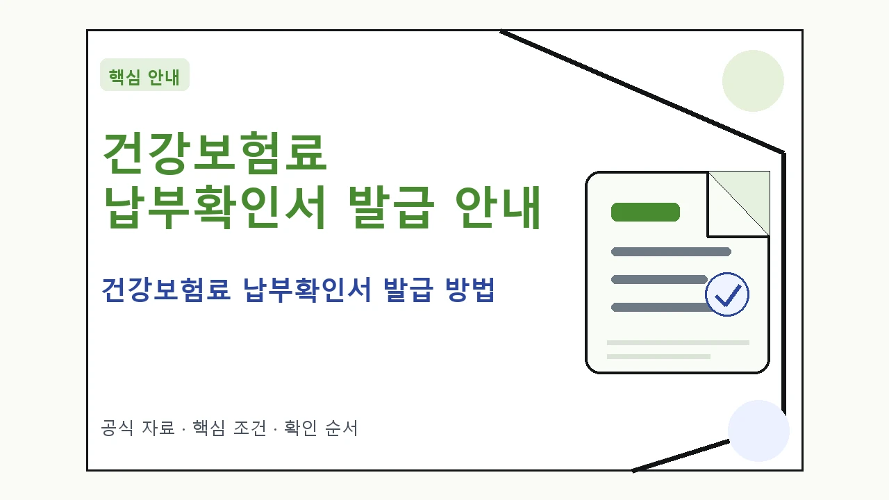 건강보험료 납부확인서 발급 방법 안내
