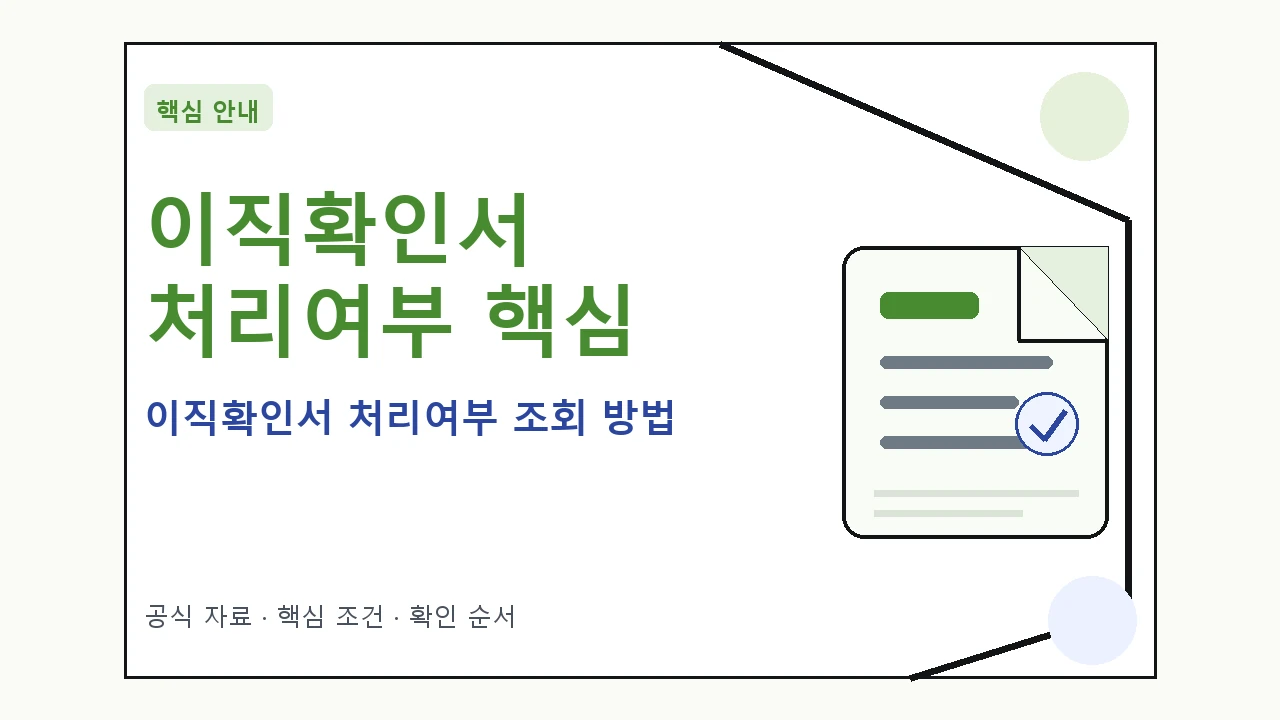 이직확인서 처리여부 조회 방법 핵심 기준을 정리한 안내형 대표 이미지