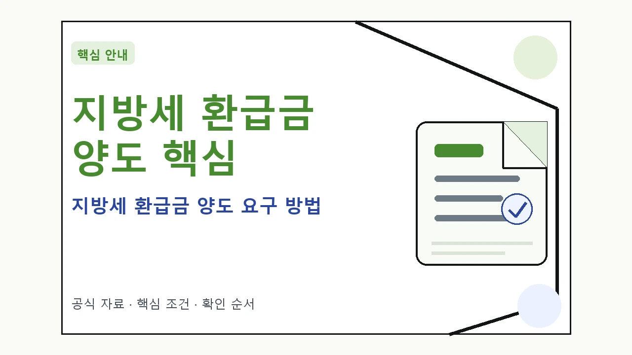 지방세 환급금 양도 요구 방법 핵심 기준을 정리한 안내형 대표 이미지
