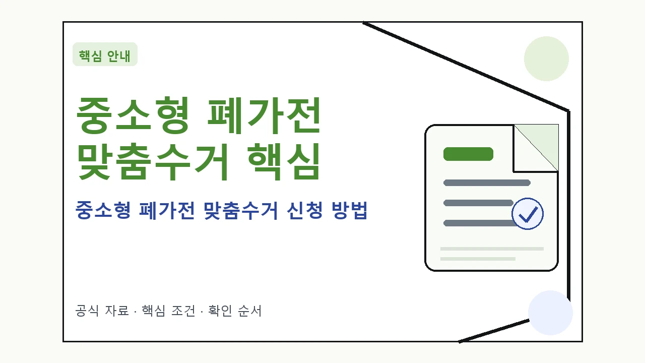 중소형 폐가전 맞춤수거 신청 방법 핵심 기준을 정리한 안내형 대표 이미지