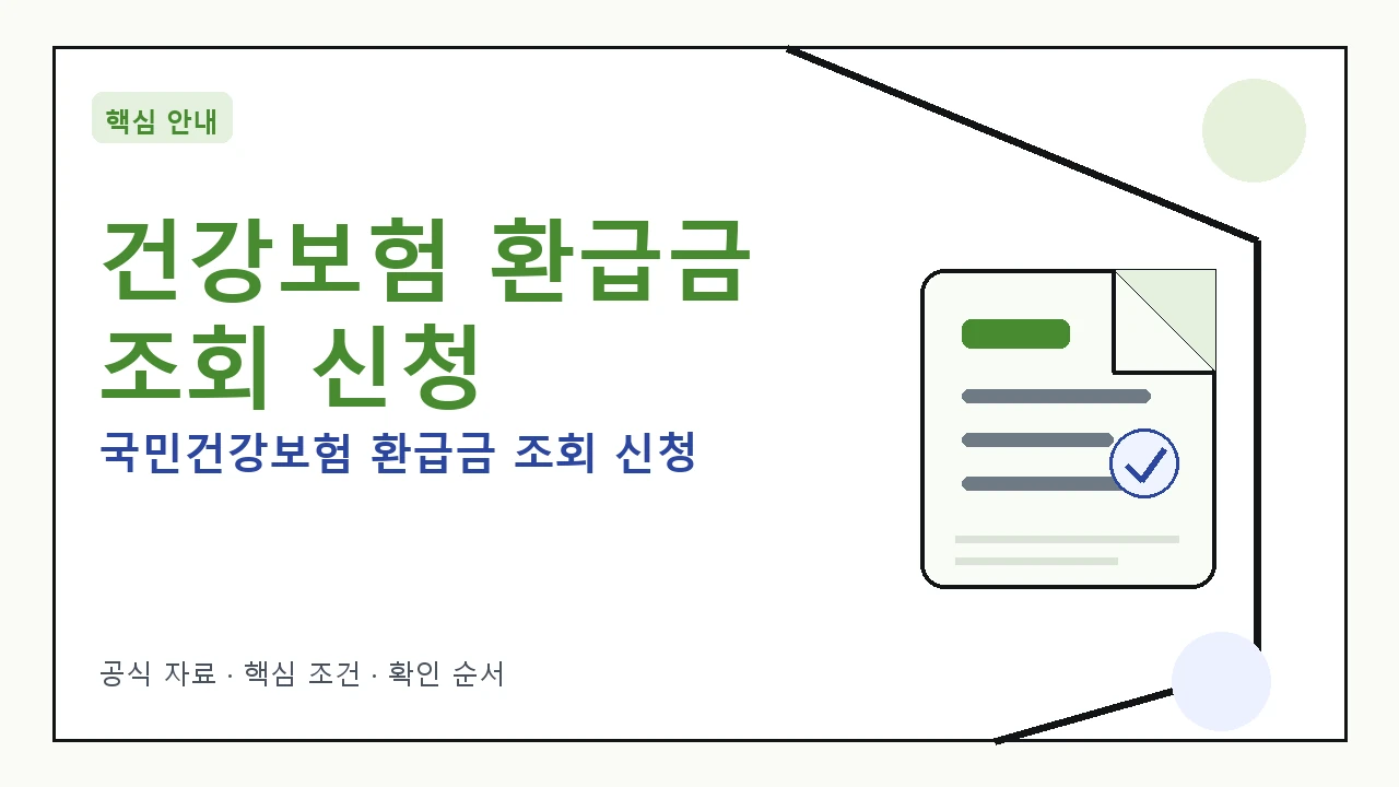국민건강보험 환급금 조회 및 신청 방법 안내
