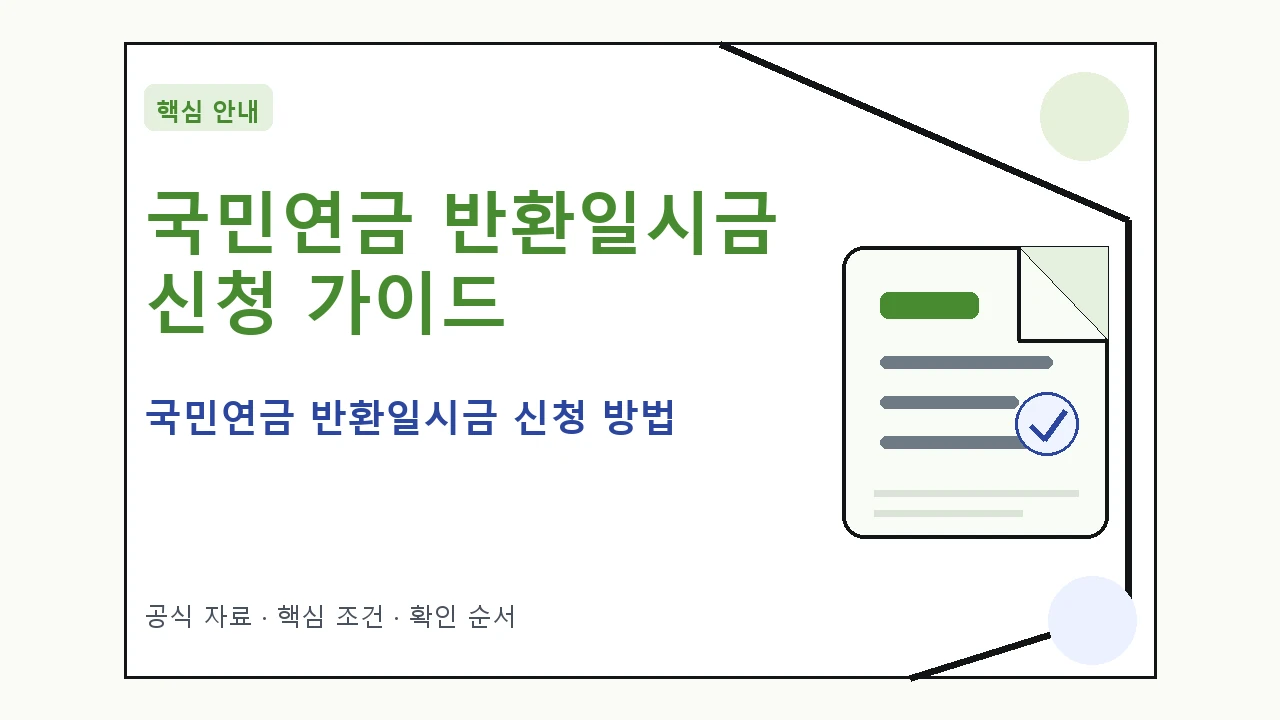 국민연금 반환일시금 신청 방법: 조건, 절차, 소멸시효 완벽 정리