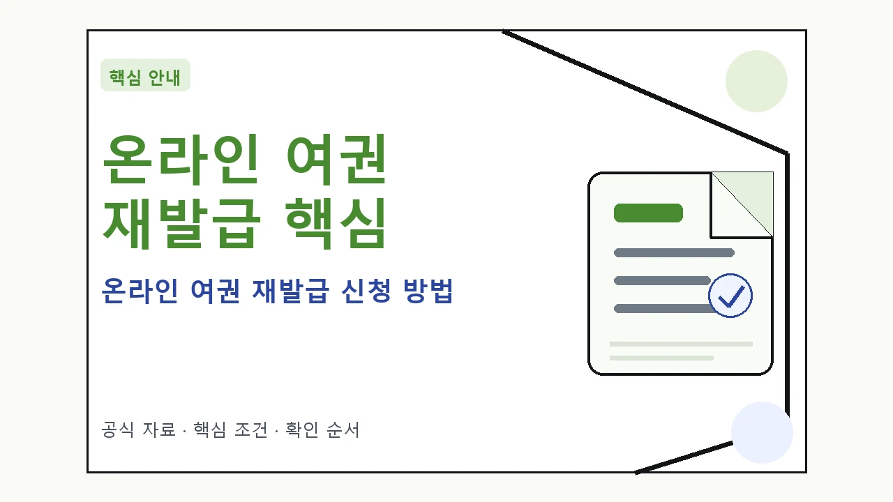 온라인 여권 재발급 신청 방법 핵심 기준을 정리한 안내형 대표 이미지