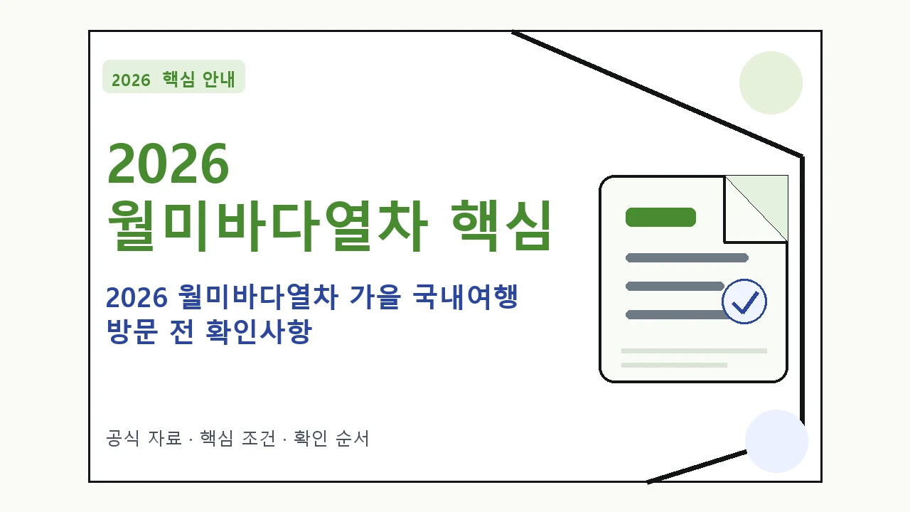 2026 월미바다열차 가을 국내여행 방문 전 확인사항 핵심 기준을 정리한 안내형 대표 이미지